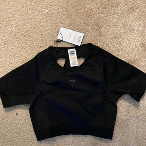 Gymshark Ultra Seamless Crop Top Black - Large